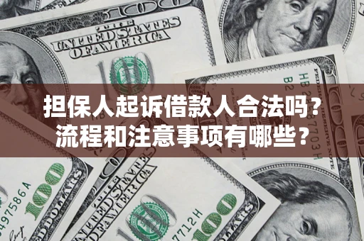 武汉担保人起诉借款人合法吗？流程和注意事项有哪些？