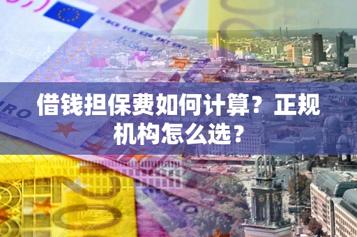 武汉借钱担保费如何计算？正规机构怎么选？