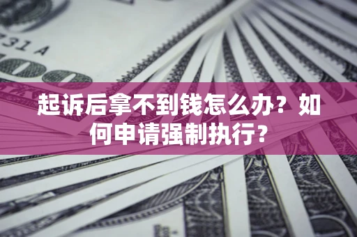 武汉起诉后拿不到钱怎么办？如何申请强制执行？