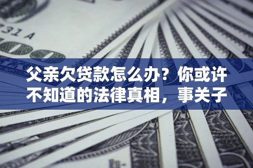 武汉父亲欠贷款怎么办？你或许不知道的法律真相，事关子女未来