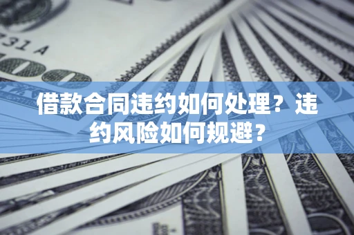 武汉借款合同违约如何处理？违约风险如何规避？