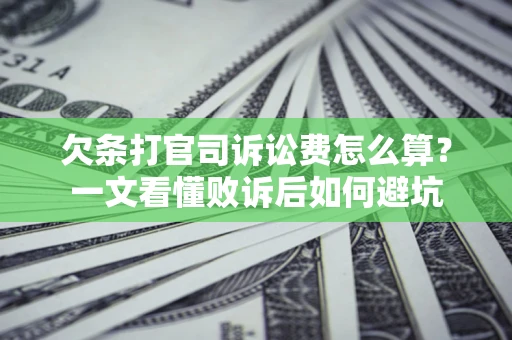 武汉欠条打官司诉讼费怎么算？一文看懂败诉后如何避坑