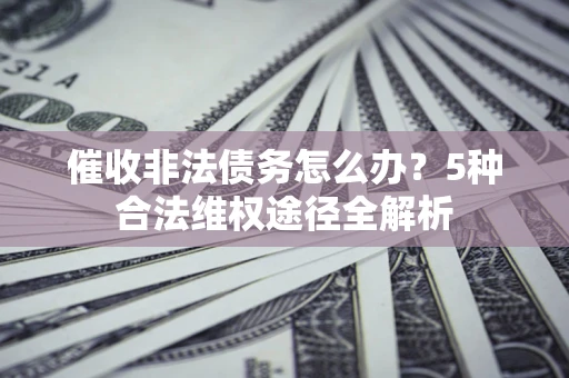 武汉催收非法债务怎么办？5种合法维权途径全解析